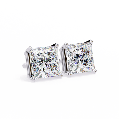 3.04 CTW Princess-Cut Lab-Grown Diamond Stud Earrings in 14K Gold