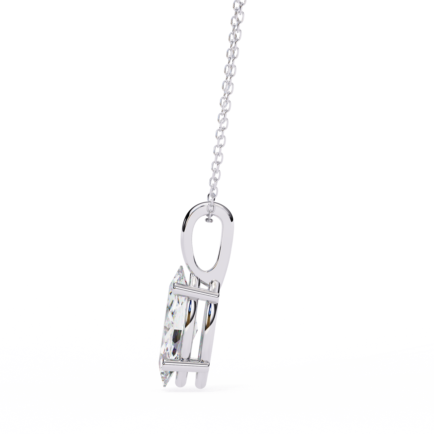 0.90 CT Marquise Lab-Grown Diamond Solitaire Pendant Necklace in 14K Gold & Platinum