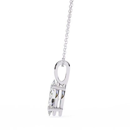 0.90 CT Marquise Lab-Grown Diamond Solitaire Pendant Necklace in 14K Gold & Platinum