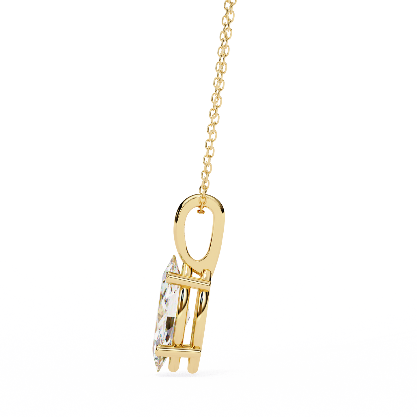 0.90 CT Marquise Lab-Grown Diamond Solitaire Pendant Necklace in 14K Gold & Platinum
