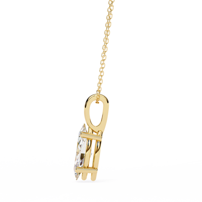 0.90 CT Marquise Lab-Grown Diamond Solitaire Pendant Necklace in 14K Gold & Platinum