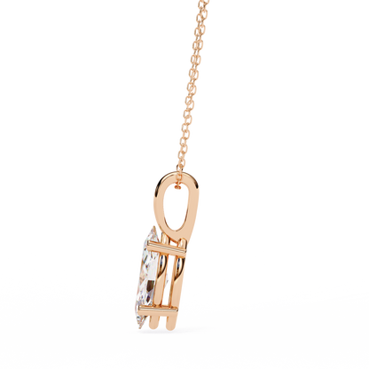 0.90 CT Marquise Lab-Grown Diamond Solitaire Pendant Necklace in 14K Gold & Platinum