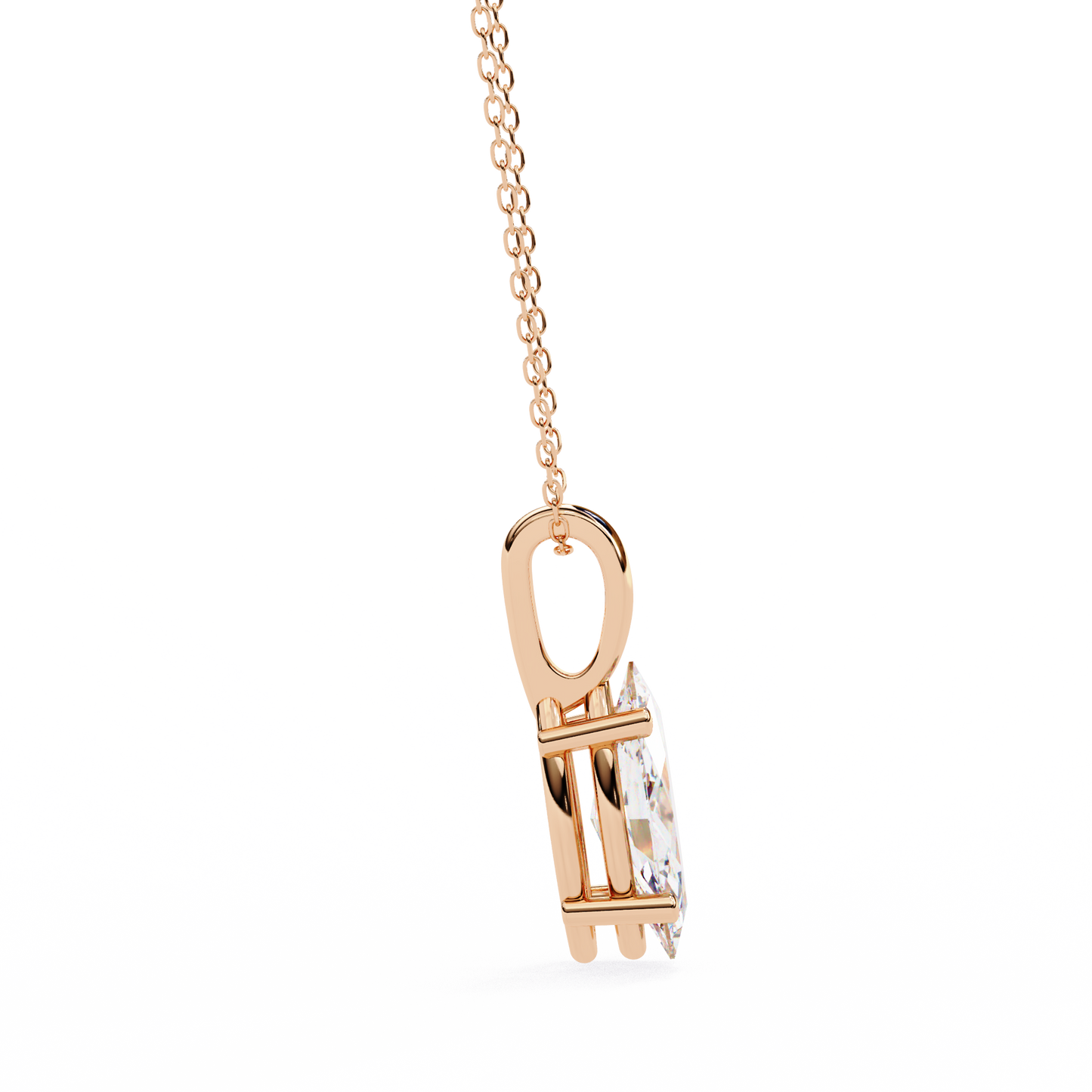 0.90 CT Marquise Lab-Grown Diamond Solitaire Pendant Necklace in 14K Gold & Platinum