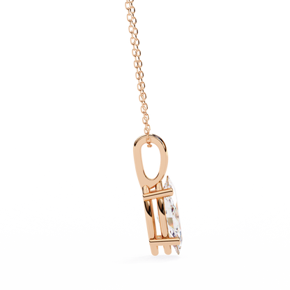 0.90 CT Marquise Lab-Grown Diamond Solitaire Pendant Necklace in 14K Gold & Platinum