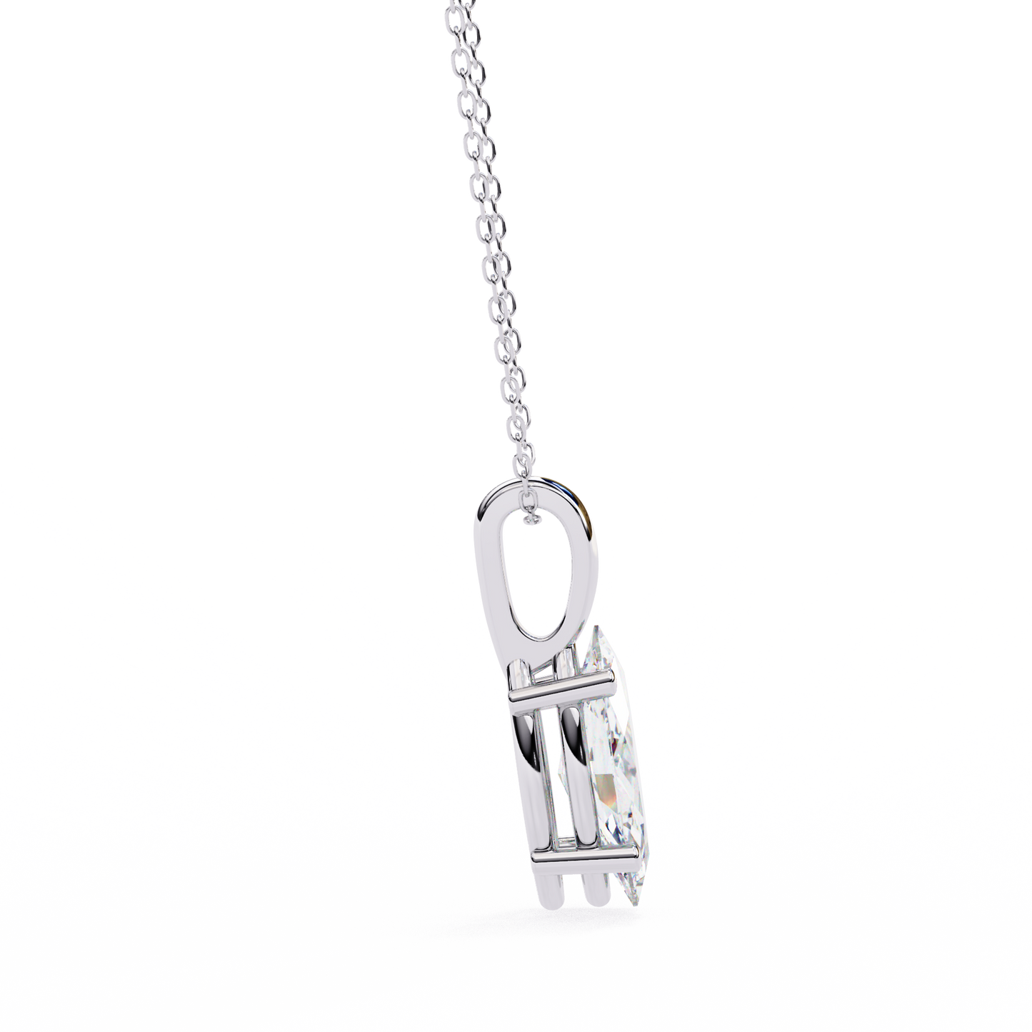 0.90 CT Marquise Lab-Grown Diamond Solitaire Pendant Necklace in 14K Gold & Platinum