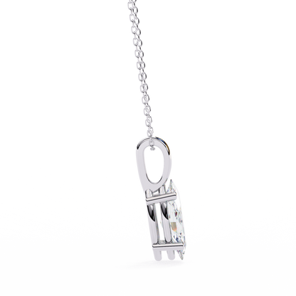0.90 CT Marquise Lab-Grown Diamond Solitaire Pendant Necklace in 14K Gold & Platinum