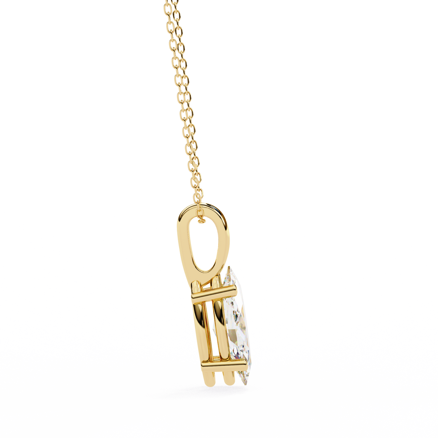 0.90 CT Marquise Lab-Grown Diamond Solitaire Pendant Necklace in 14K Gold & Platinum