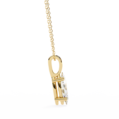 0.90 CT Marquise Lab-Grown Diamond Solitaire Pendant Necklace in 14K Gold & Platinum