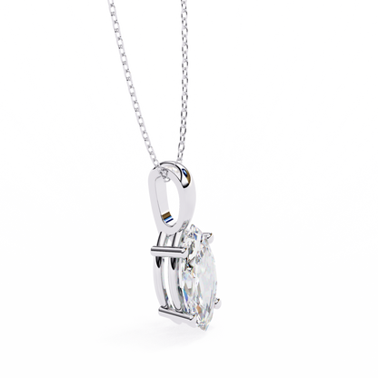 0.90 CT Marquise Lab-Grown Diamond Solitaire Pendant Necklace in 14K Gold & Platinum