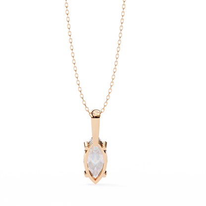 0.90 CT Marquise Lab-Grown Diamond Solitaire Pendant Necklace in 14K Gold & Platinum