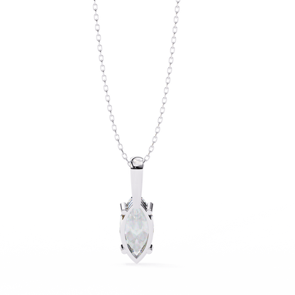0.90 CT Marquise Lab-Grown Diamond Solitaire Pendant Necklace in 14K Gold & Platinum