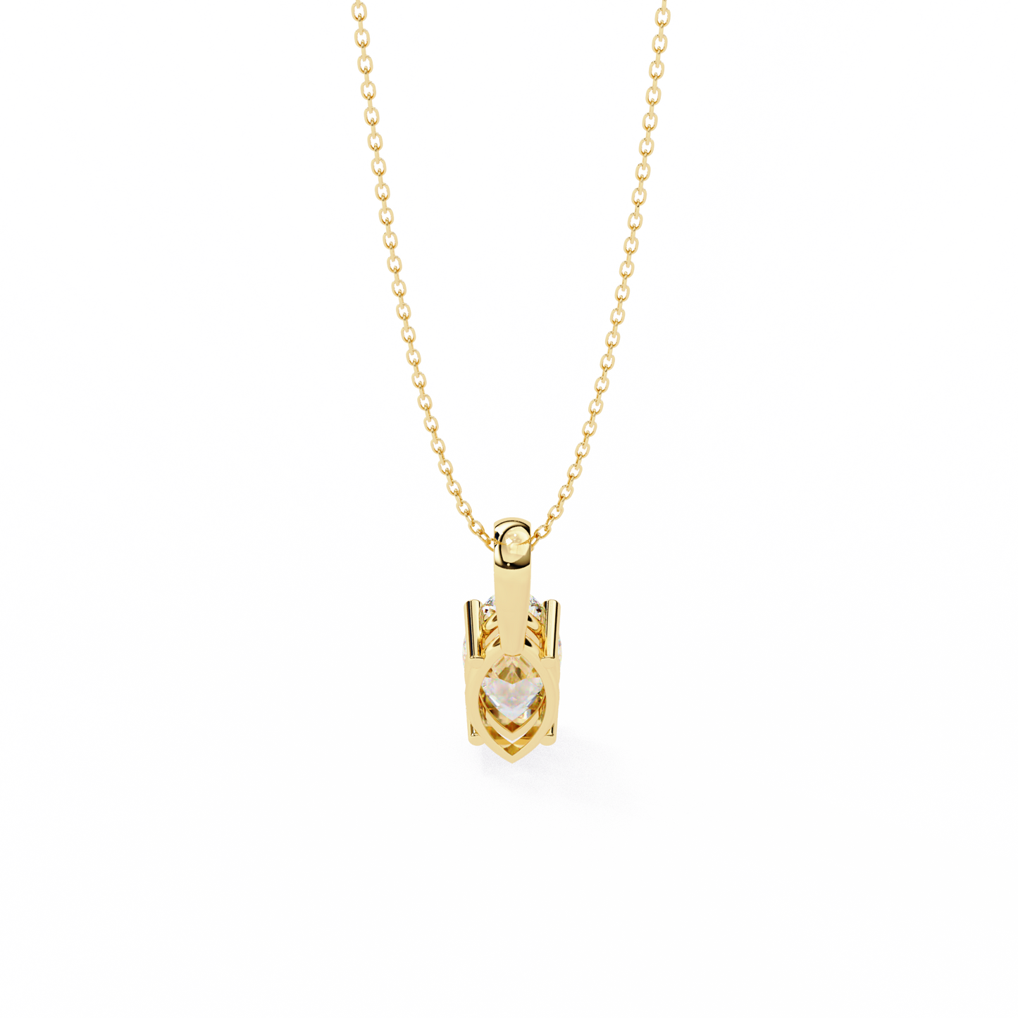 0.90 CT Marquise Lab-Grown Diamond Solitaire Pendant Necklace in 14K Gold & Platinum