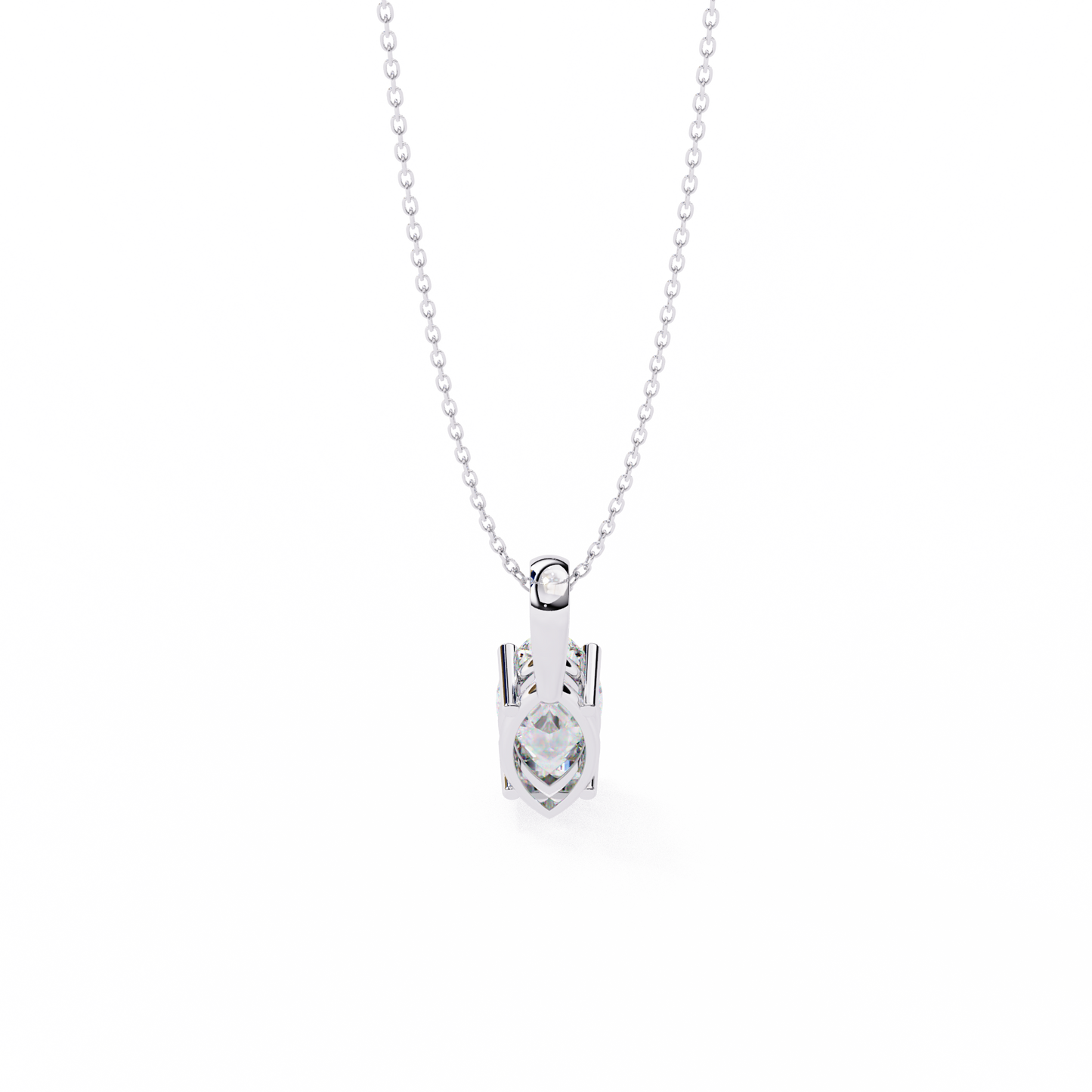 0.90 CT Marquise Lab-Grown Diamond Solitaire Pendant Necklace in 14K Gold & Platinum