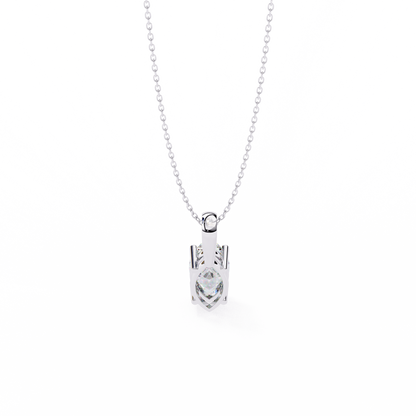 0.90 CT Marquise Lab-Grown Diamond Solitaire Pendant Necklace in 14K Gold & Platinum