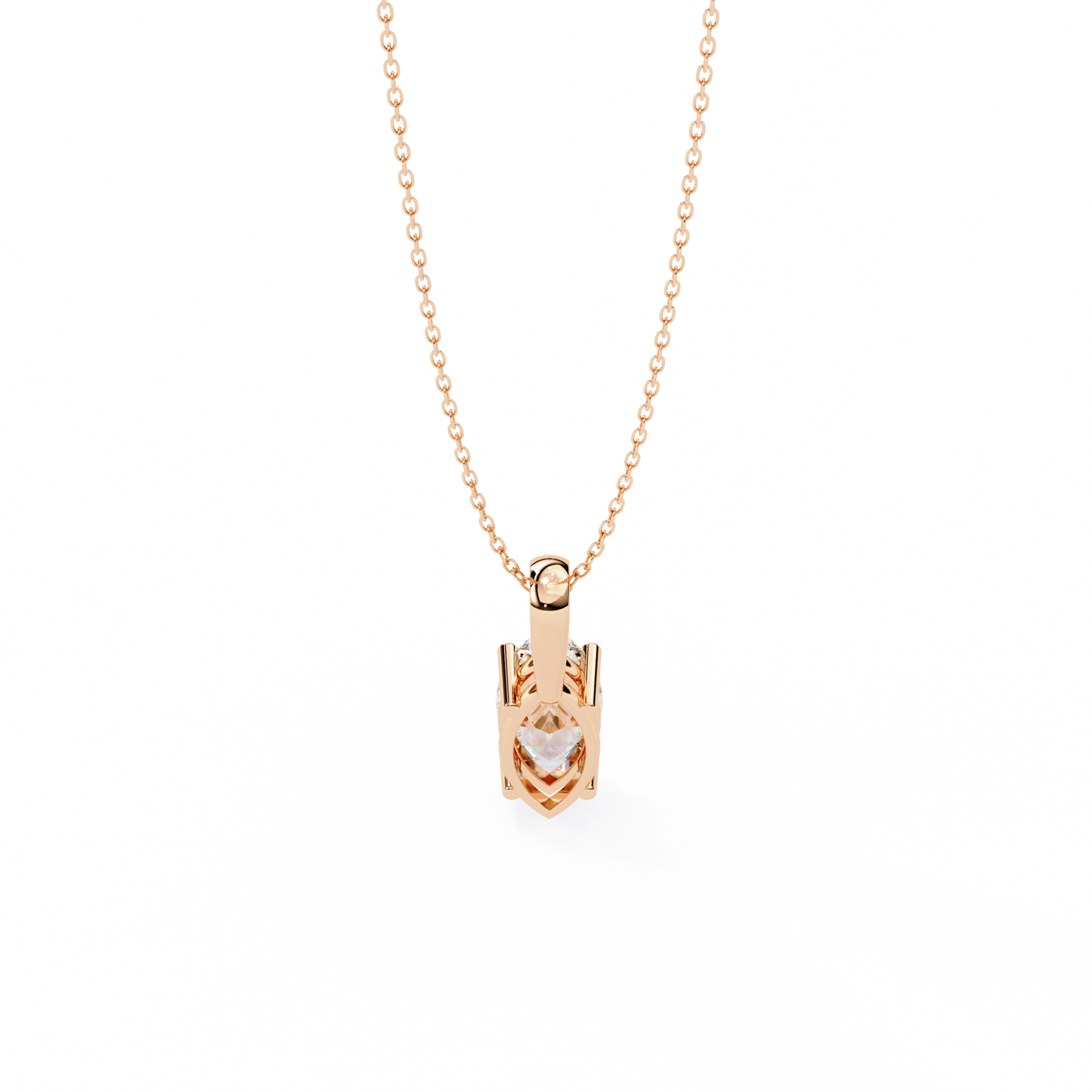 0.90 CT Marquise Lab-Grown Diamond Solitaire Pendant Necklace in 14K Gold & Platinum