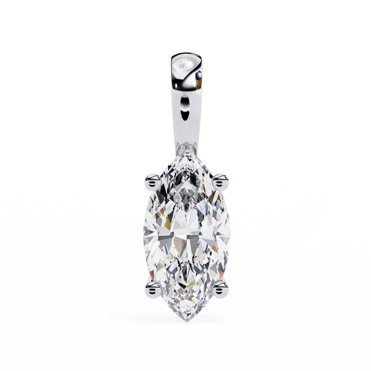 0.90 CT Marquise Lab-Grown Diamond Solitaire Pendant Necklace in 14K Gold & Platinum