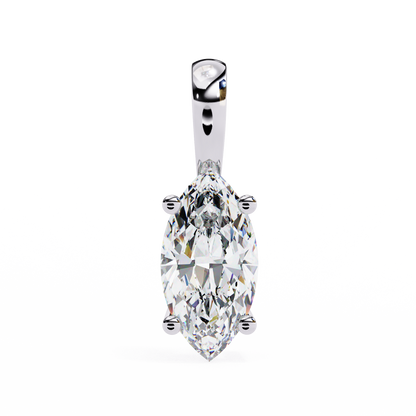 0.90 CT Marquise Lab-Grown Diamond Solitaire Pendant Necklace in 14K Gold & Platinum