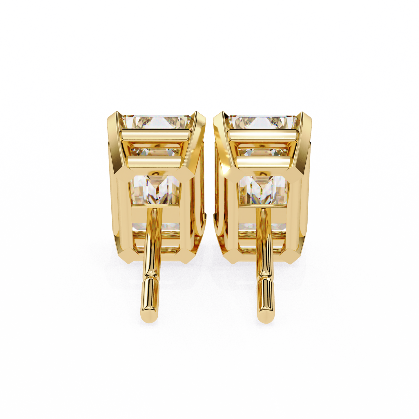 2.39 CTW Emerald-Cut Lab-Grown Diamond Stud Earrings in 14K Gold
