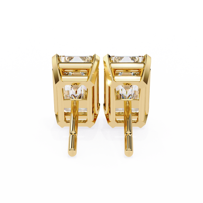 2.39 CTW Emerald-Cut Lab-Grown Diamond Stud Earrings in 14K Gold