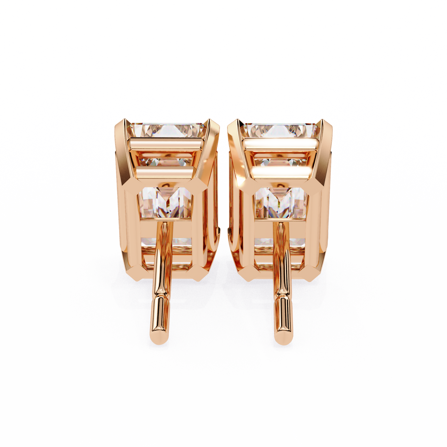 2.39 CTW Emerald-Cut Lab-Grown Diamond Stud Earrings in 14K Gold