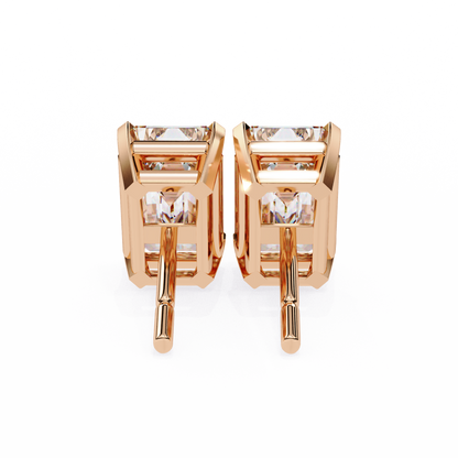 2.39 CTW Emerald-Cut Lab-Grown Diamond Stud Earrings in 14K Gold