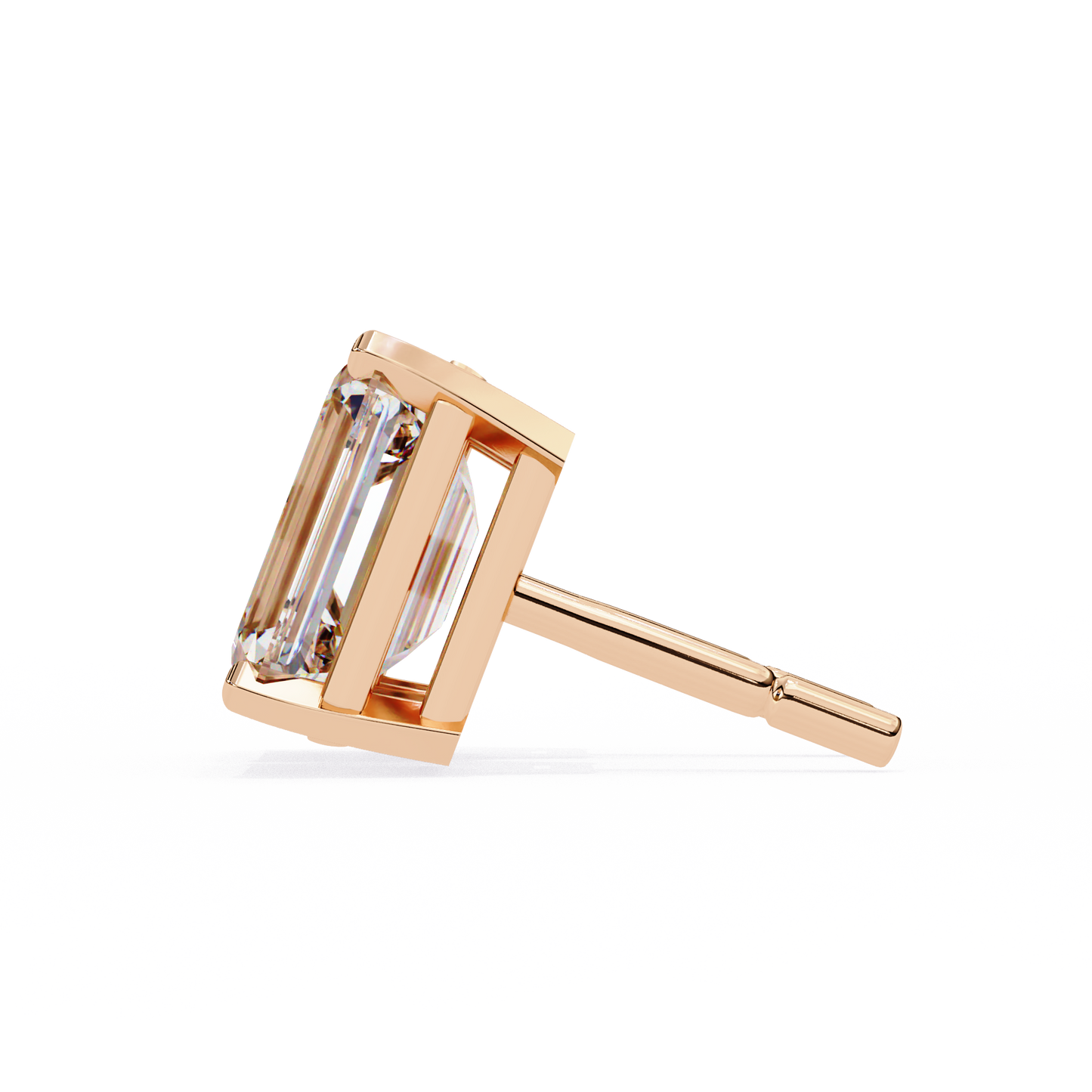 2.39 CTW Emerald-Cut Lab-Grown Diamond Stud Earrings in 14K Gold