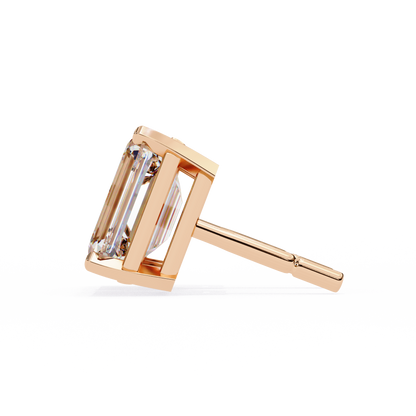 2.39 CTW Emerald-Cut Lab-Grown Diamond Stud Earrings in 14K Gold