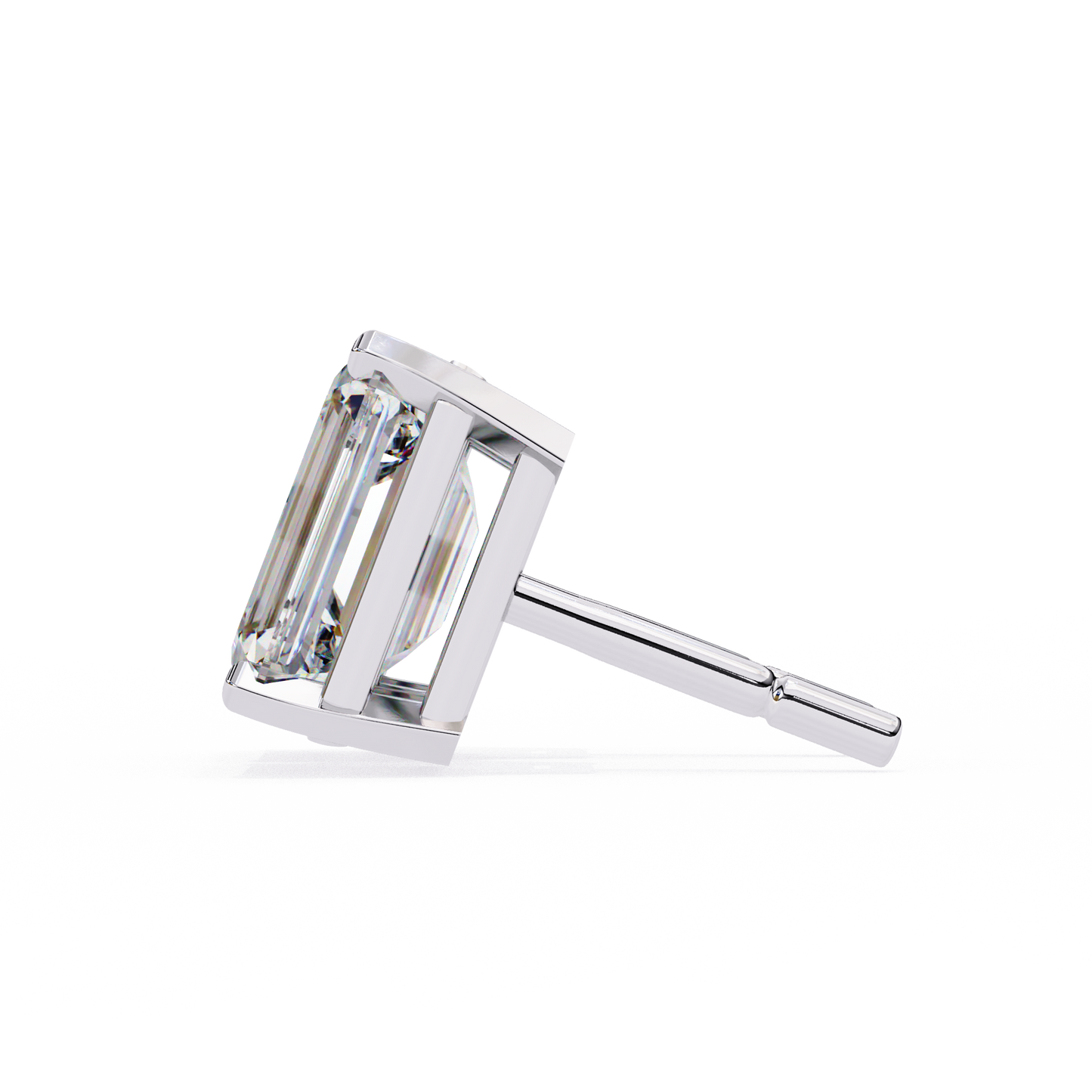 2.39 CTW Emerald-Cut Lab-Grown Diamond Stud Earrings in 14K Gold