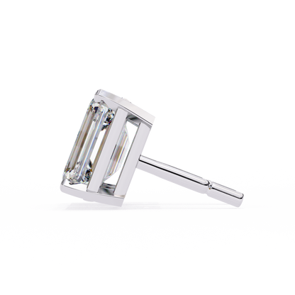 2.39 CTW Emerald-Cut Lab-Grown Diamond Stud Earrings in 14K Gold