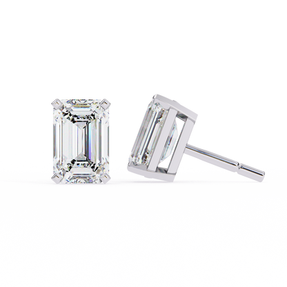 2.39 CTW Emerald-Cut Lab-Grown Diamond Stud Earrings in 14K Gold