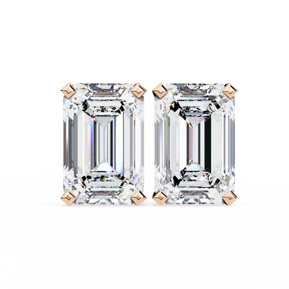 2.39 CTW Emerald-Cut Lab-Grown Diamond Stud Earrings in 14K Gold