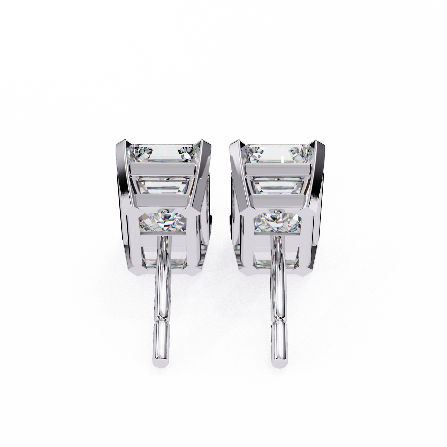 2.39 CTW Emerald-Cut Lab-Grown Diamond Stud Earrings in 14K Gold