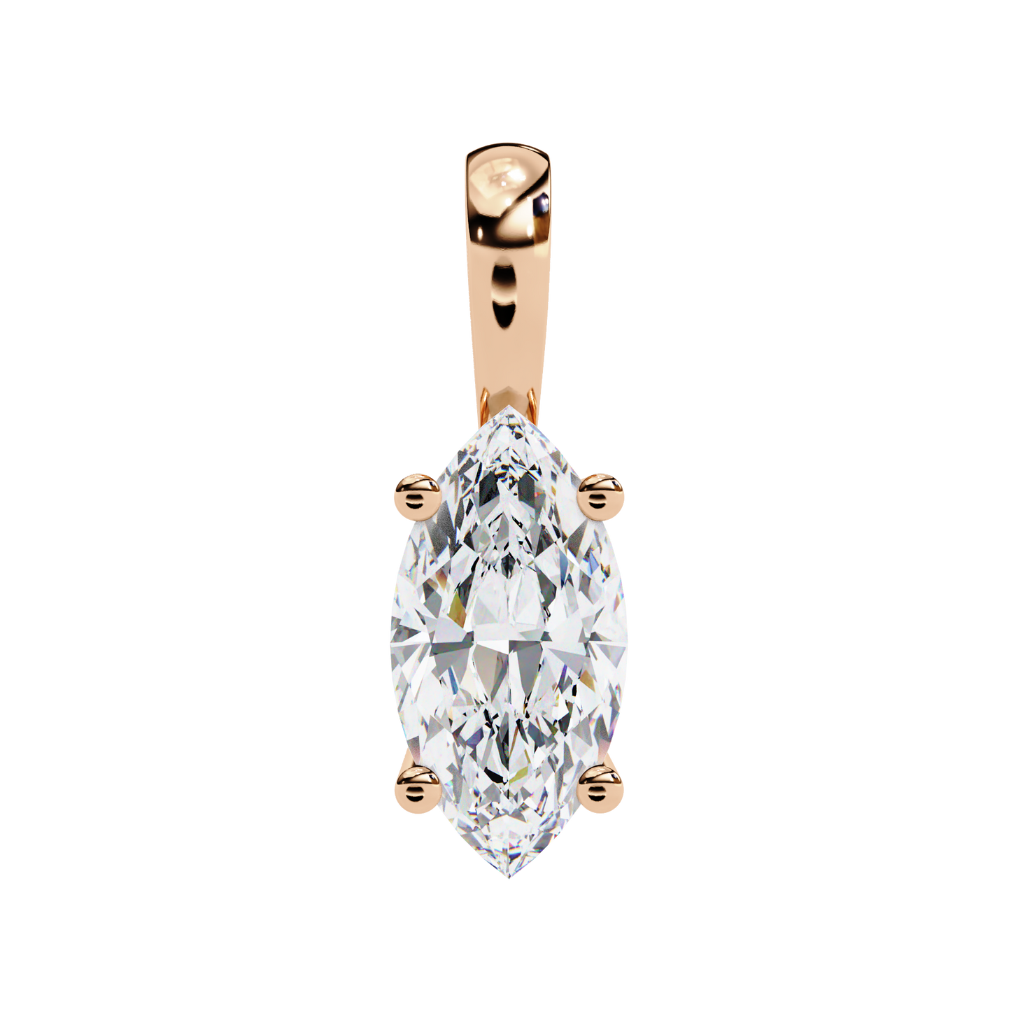 0.90 CT Marquise Lab-Grown Diamond Solitaire Pendant Necklace in 14K Gold & Platinum