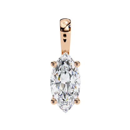 0.90 CT Marquise Lab-Grown Diamond Solitaire Pendant Necklace in 14K Gold & Platinum
