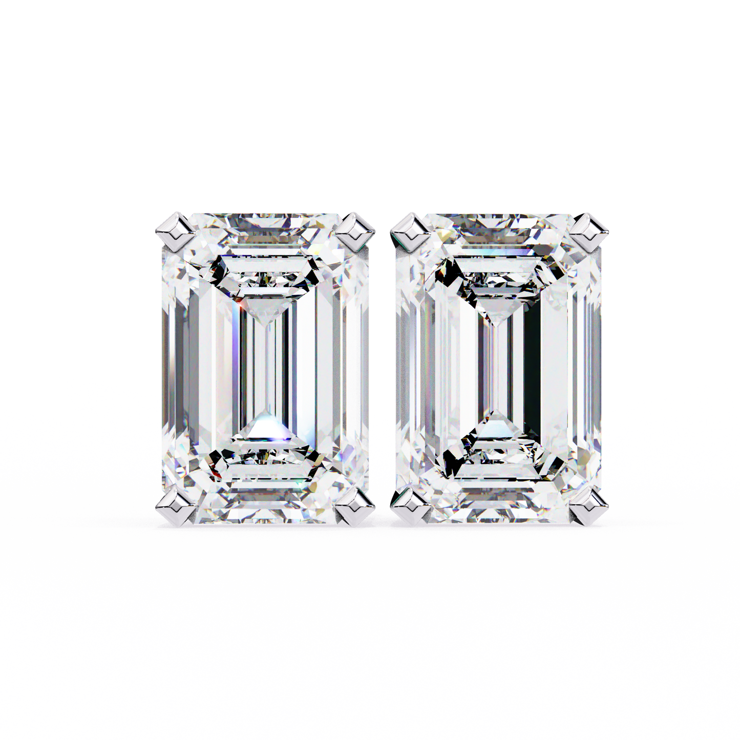 2.39 CTW Emerald-Cut Lab-Grown Diamond Stud Earrings in 14K Gold