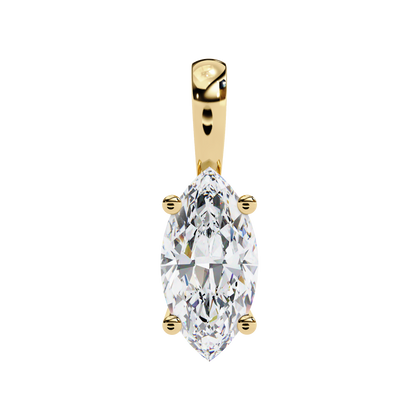 0.90 CT Marquise Lab-Grown Diamond Solitaire Pendant Necklace in 14K Gold & Platinum