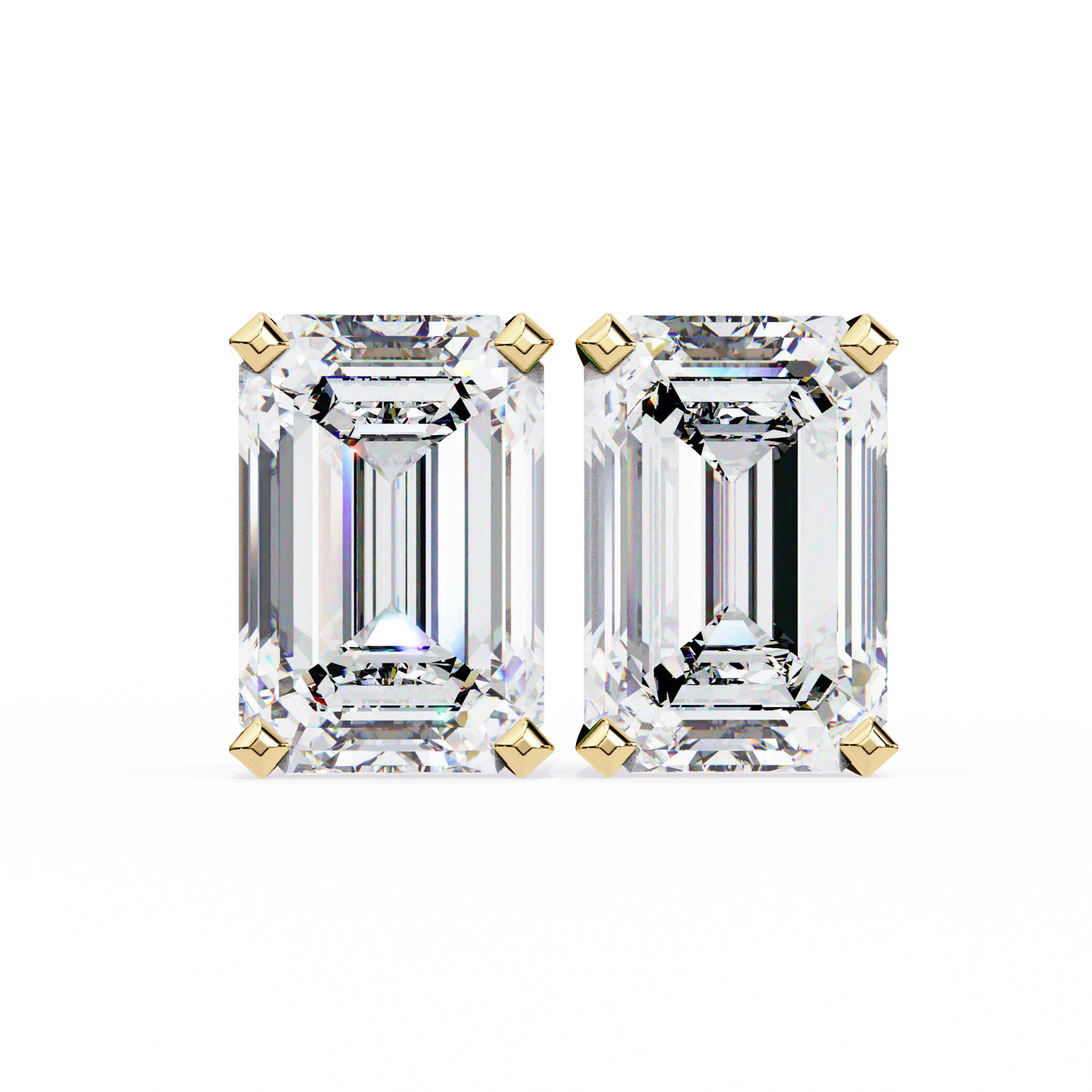 2.39 CTW Emerald-Cut Lab-Grown Diamond Stud Earrings in 14K Gold