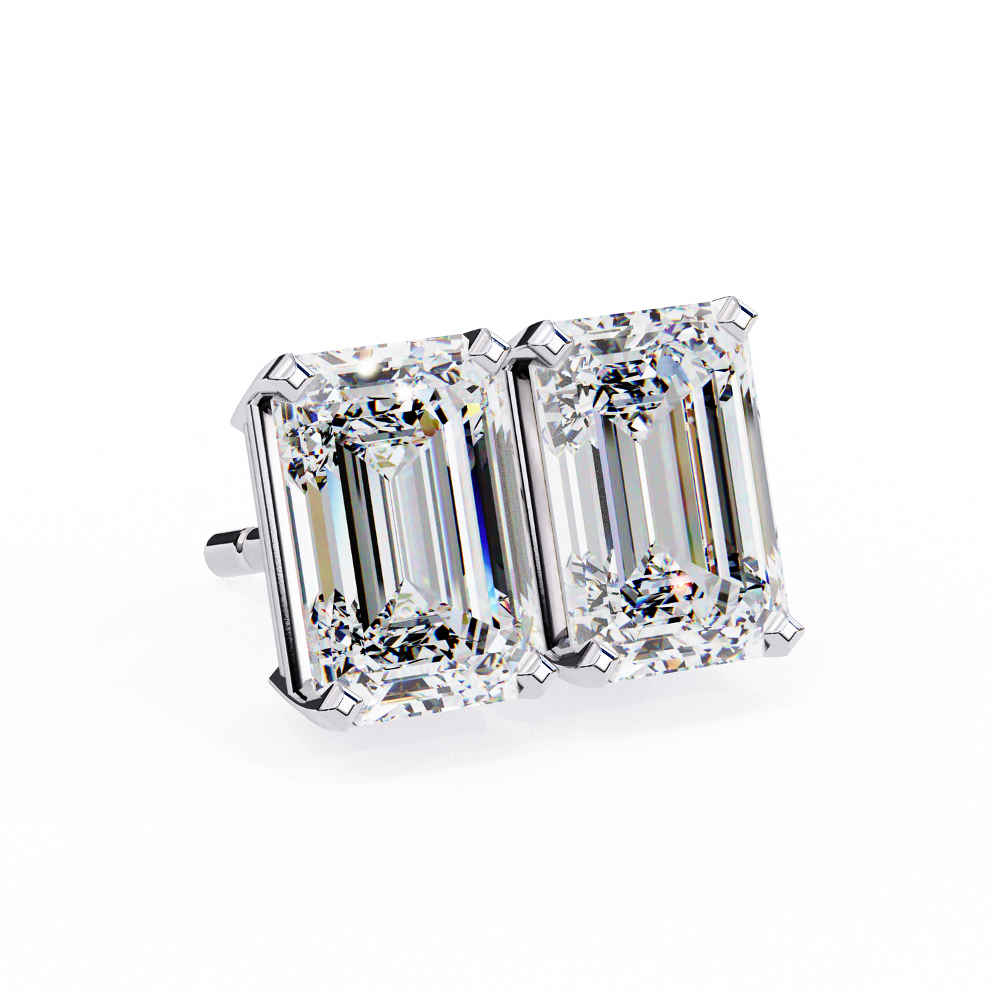 2.39 CTW Emerald-Cut Lab-Grown Diamond Stud Earrings in 14K Gold