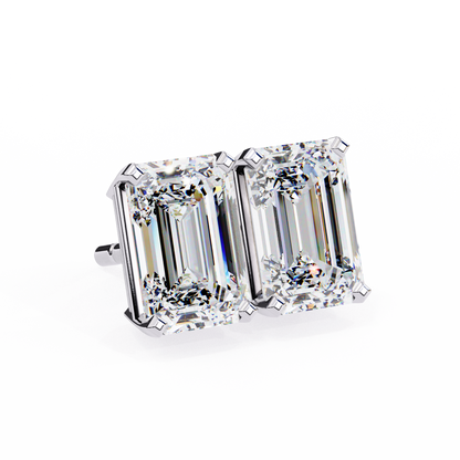 2.39 CTW Emerald-Cut Lab-Grown Diamond Stud Earrings in 14K Gold