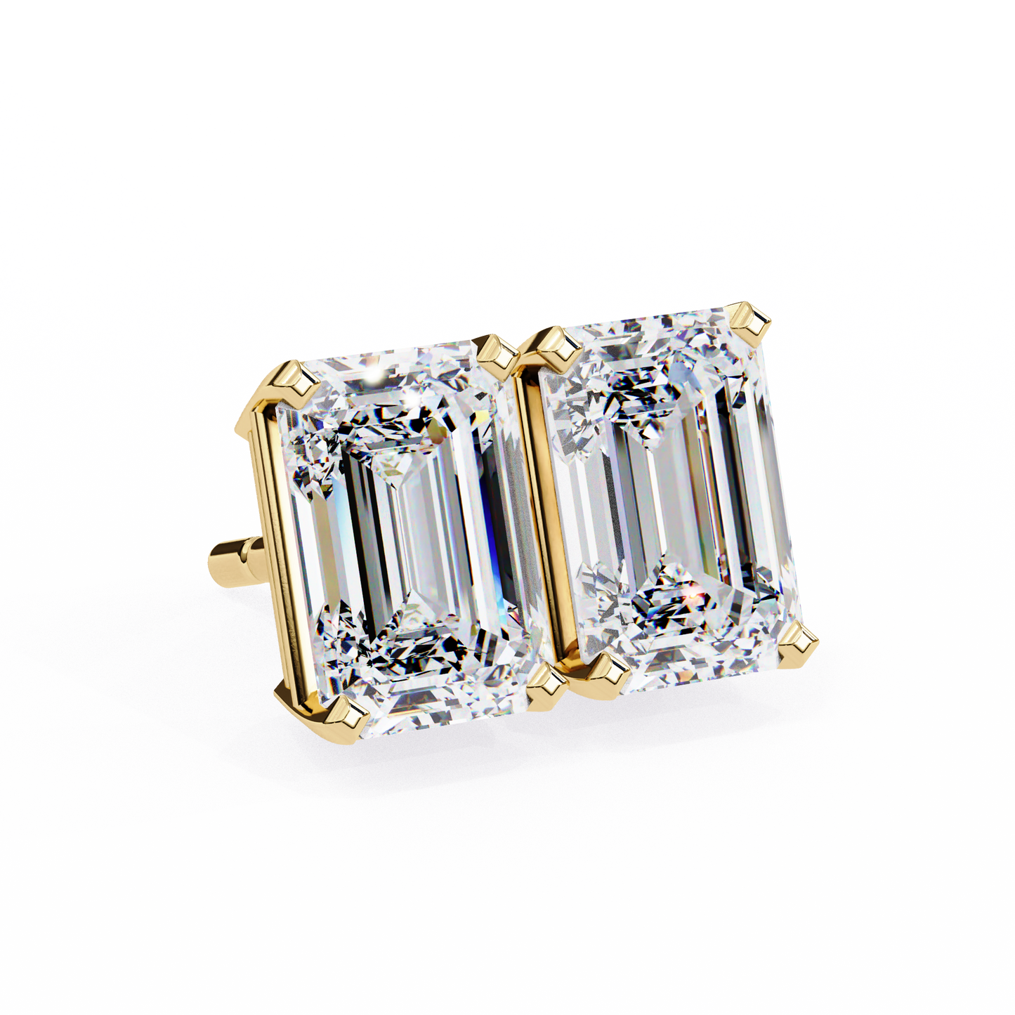 2.39 CTW Emerald-Cut Lab-Grown Diamond Stud Earrings in 14K Gold