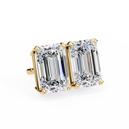 2.39 CTW Emerald-Cut Lab-Grown Diamond Stud Earrings in 14K Gold
