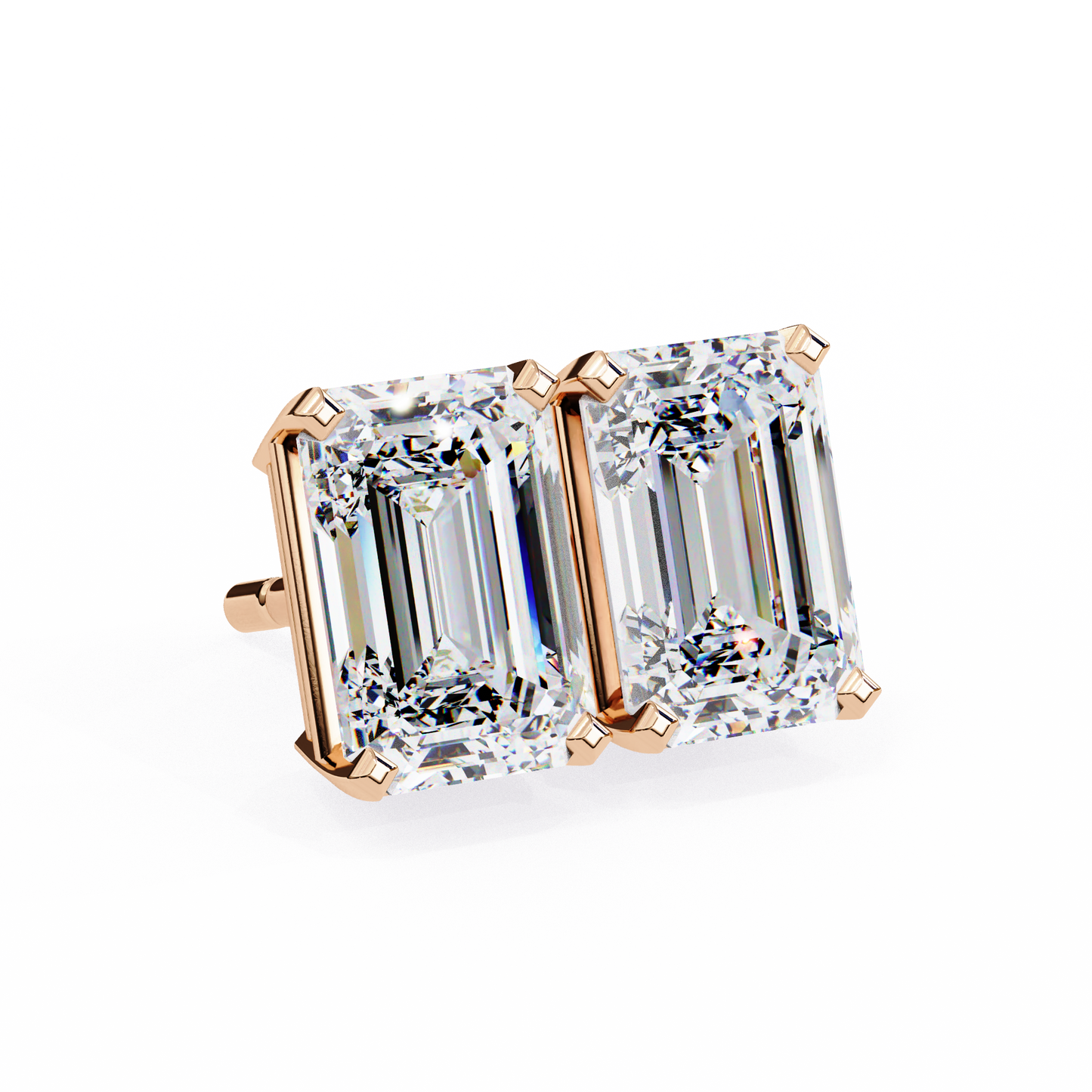 2.39 CTW Emerald-Cut Lab-Grown Diamond Stud Earrings in 14K Gold