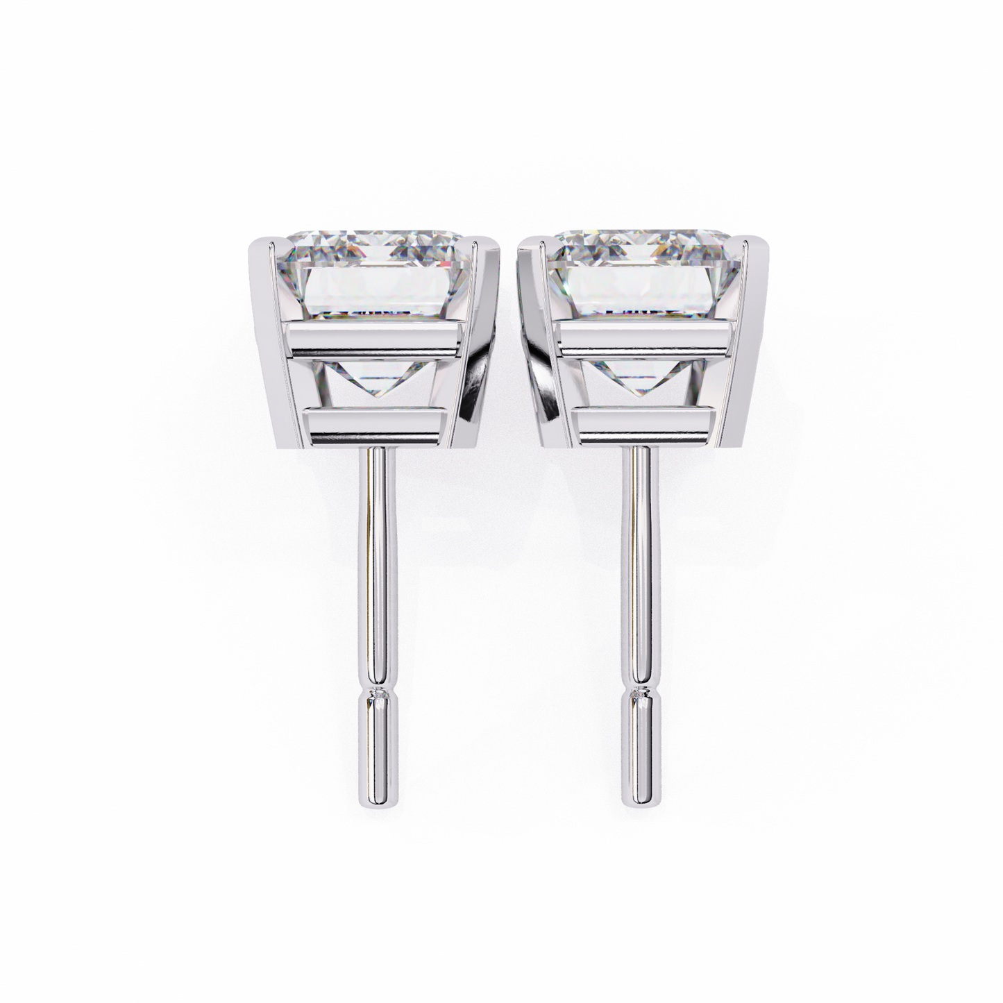 2.39 CTW Emerald-Cut Lab-Grown Diamond Stud Earrings in 14K Gold