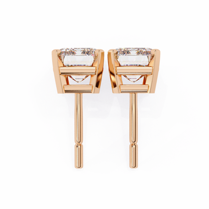 2.39 CTW Emerald-Cut Lab-Grown Diamond Stud Earrings in 14K Gold