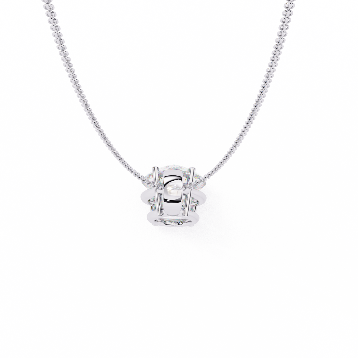 2.10 CT Pear Lab-Grown Diamond Solitaire Pendant Necklace in 14K Gold & Platinum