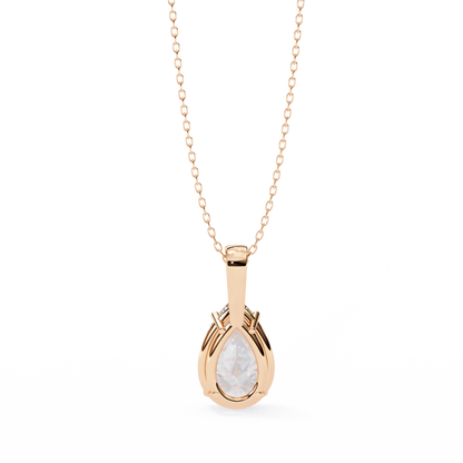2.10 CT Pear Lab-Grown Diamond Solitaire Pendant Necklace in 14K Gold & Platinum