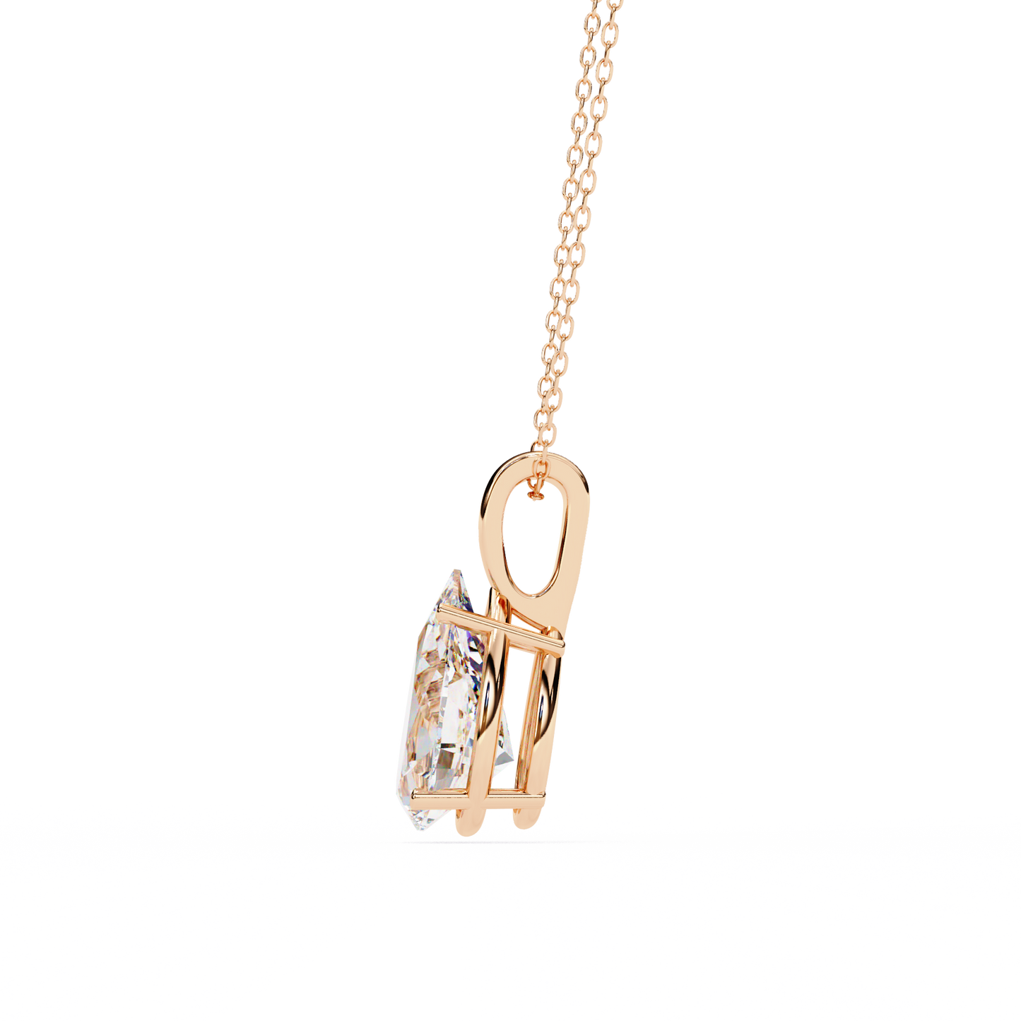 2.10 CT Pear Lab-Grown Diamond Solitaire Pendant Necklace in 14K Gold & Platinum