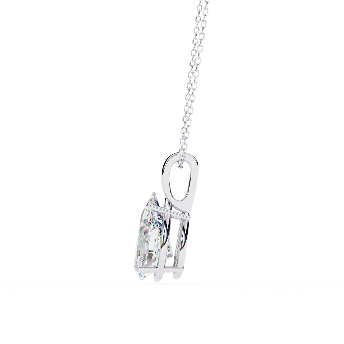 2.10 CT Pear Lab-Grown Diamond Solitaire Pendant Necklace in 14K Gold & Platinum