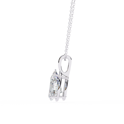 2.10 CT Pear Lab-Grown Diamond Solitaire Pendant Necklace in 14K Gold & Platinum