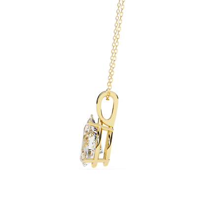 2.10 CT Pear Lab-Grown Diamond Solitaire Pendant Necklace in 14K Gold & Platinum